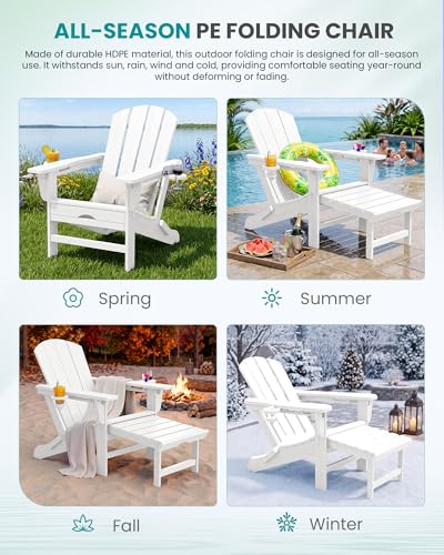 HDPE Folding Adjustable Adirondack Chair with Footrest