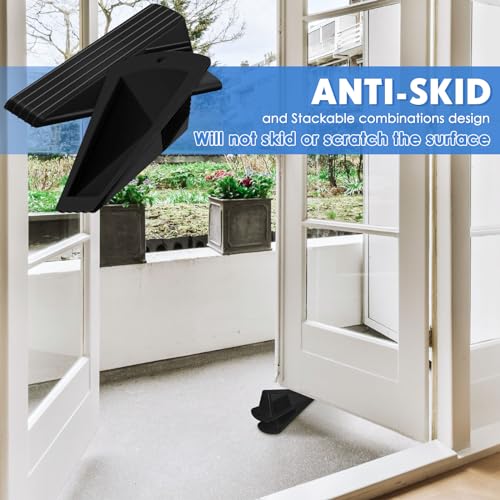 2 Pcs Heavy Duty Rubber Door Stops Wedge Stackable (2 Count)