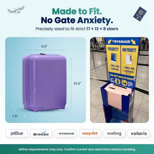 TAKE OFF 16 Inch Personal Item Suitcase MINI Removable Wheels Underseat Bag