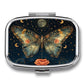 Metal 2 Compartment Pill Organizer Travel Friendly Portable Compact Pill Box Cute Pill Case to Hold Vitamins