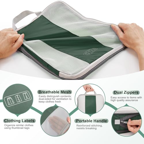 10 Set Compression Packing Cubes for Travel Essentials (10 Count)