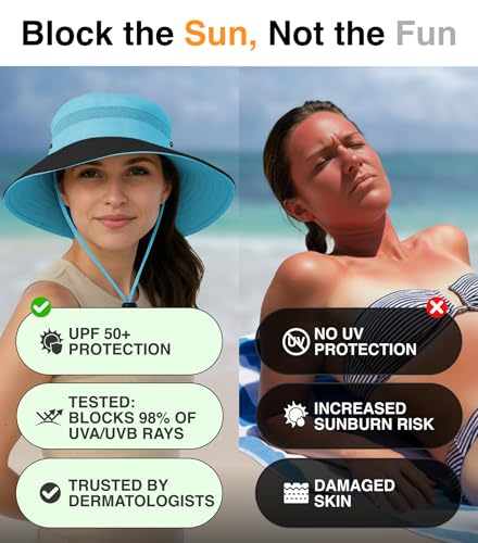Ponytail Sun Hat for Women with UPF 50+ UV Protection