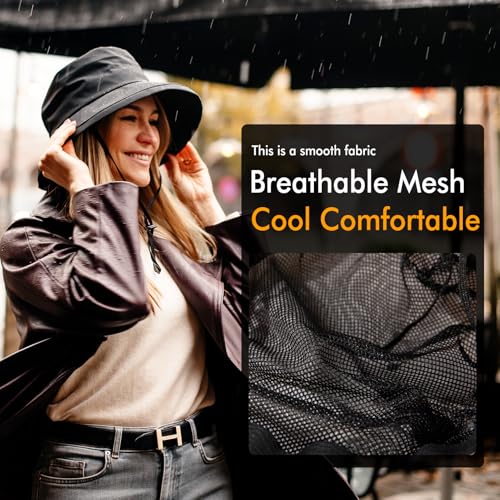 Women's Waterproof UPF 50+ Wide Brim Packable Rain Hat