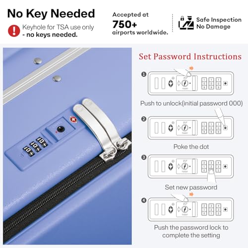 20 Inch Carry On Luggage 22x14x9 Airline Approved PC Hard Shell Suitcase Top Opening Aluminum Frame Travel Suitcases with Wheels