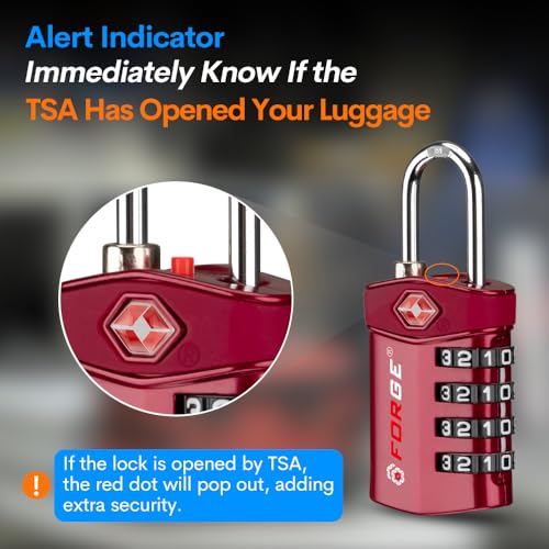 Travel Lock TSA Approved Luggage Locks for Air Travel (4 Count)