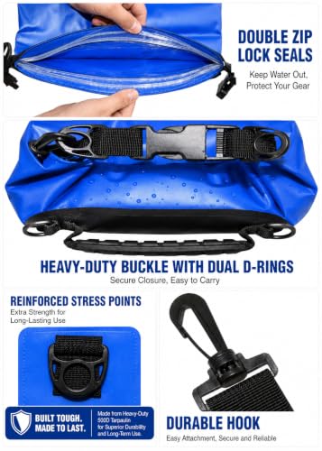 Waterproof Dry Bag with Double Zip (3 count)
