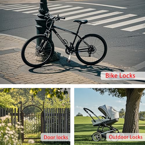 3.3mm (1/8 Inch) Outdoor Travel Security Cable-3/4/6/10/15/20/30ft Luggage Lock Safety Wire Flexible Steel Wire Rope with Double Loop Safety for Luggage, Bike, Lock (Black, 15ft-(1Pack)