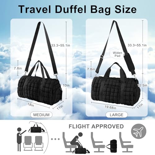 Quilted Travel Duffle Bag Gym Bag for Women