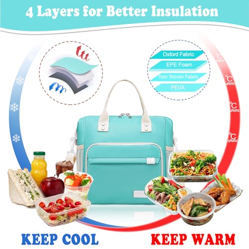 Preppy Lunch Box for Women Aesthetic Insulated Lunch Bag for Young Ladies Female