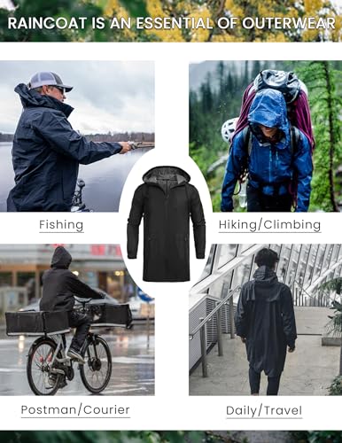 Mens Windproof Jacket Waterproof Lightweight Sport Jacket for Men Hooded Windbreaker Raincoat