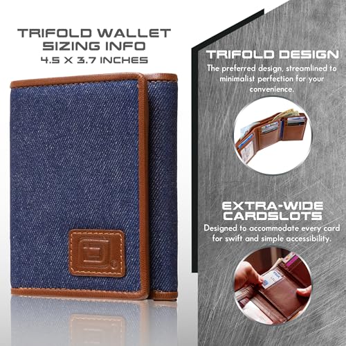 Extra Capacity Trifold Wallet for Men