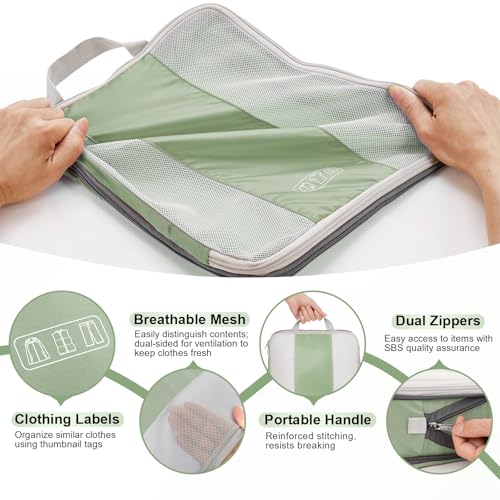 10 Set Compression Packing Cubes for Travel Essentials (10 Count)