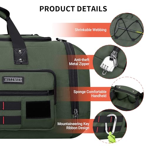 Duffle Bag for Men 3 in 1 Convertible 40L Nylon Gym Travel Backpack