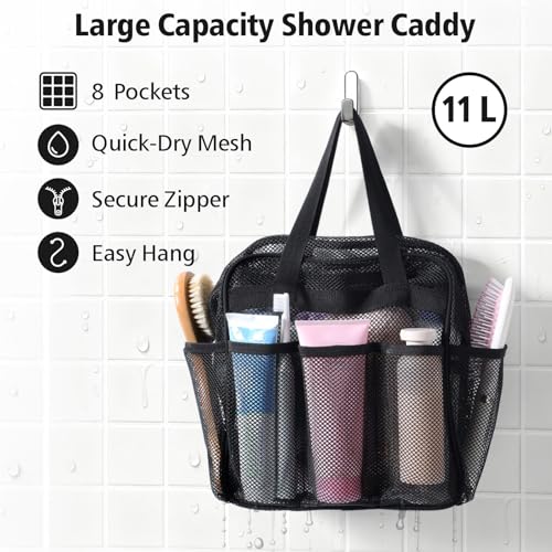Mesh Shower Caddy Portable with Zipper