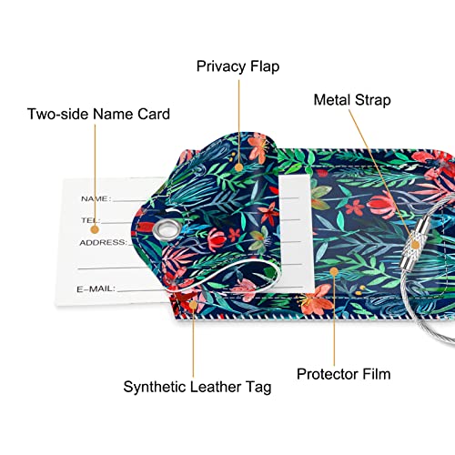 Luggage Tags Privacy Cover ID Label for Travel Bag Suitcase (2 Count)