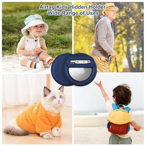 Airtag Hidden Holder for Kids with Invisible Pin (4 Count)
