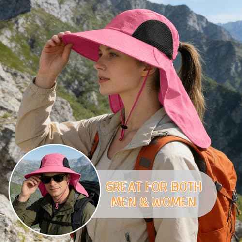 Sun Hat for Men Women with Neck Flap