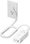 TESSAN USB Charging Station PD 65W, USB C Charger Blocks with 3 AC Outlets, Desktop Phone Fast Charger with Flat Plug for Phone Tablet Laptop, Travel, Office