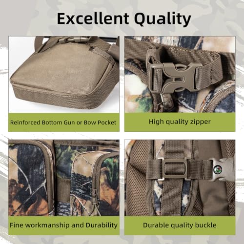 Hunting Backpack for Men Camo Hunting Day Pack for Rifle Bow 35L