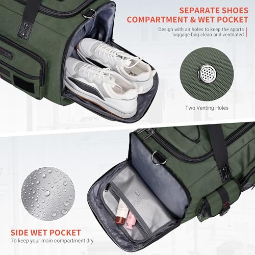 Duffle Bag for Men 3 in 1 Convertible 40L Nylon Gym Travel Backpack