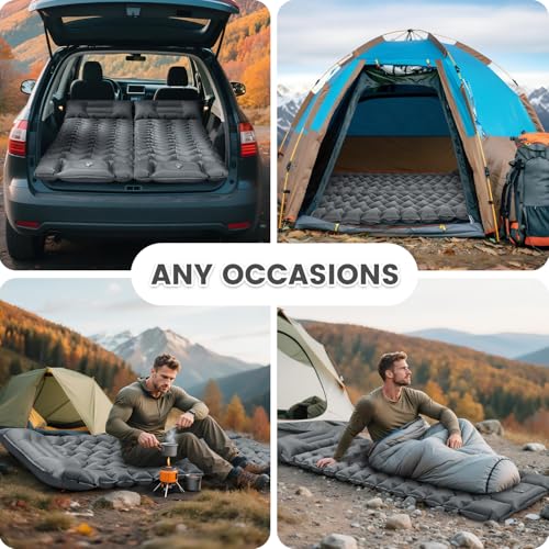 4 Inch 1.9 lb Backpacking Sleeping Pad with Fast Foot Pump