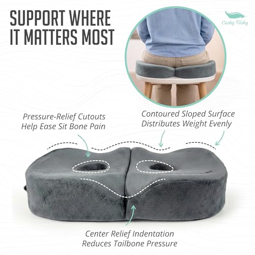 Seat Cushion Premium Foldable Sit Bone Cushion for Pressure Relief