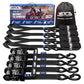 MOCA Heavy Duty Ratchet Straps Tie Down 4 Pack 1.6" x 8 ft (4 Count)