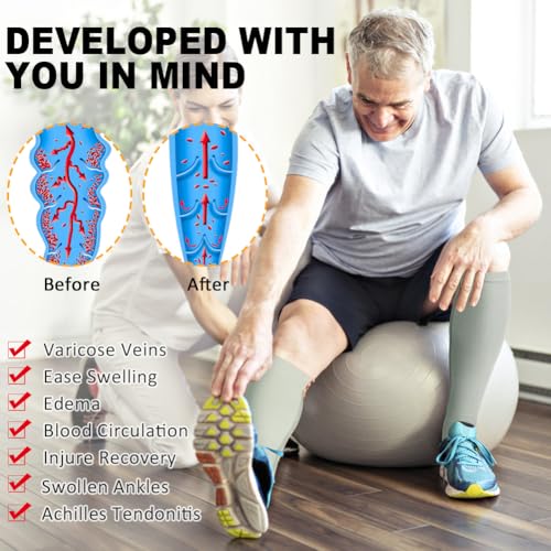 2 Pairs Zipper Compression Socks for Women & Men