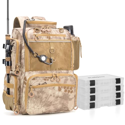 Fishing Tackle Backpack with Rod Holders