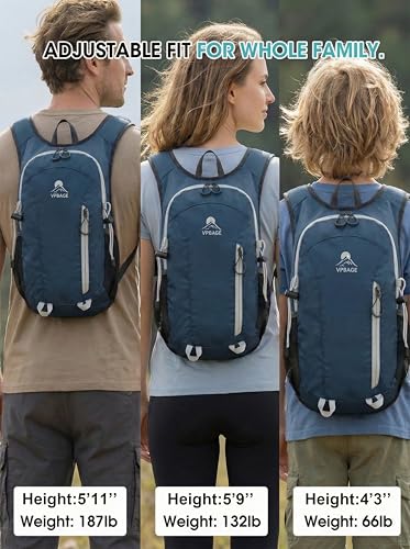 Foldable Small Hiking Backpack with 3 Strap Pockets