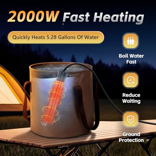 Portable Shower for Camping with Immersion Water Heater