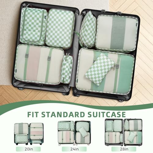 8 Set Packing Cubes Luggage Packing Organizers for Travel Accessories