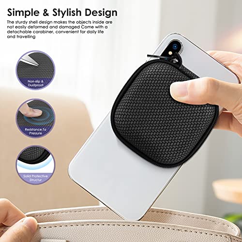 Earbud Case Hard EVA Earphone Carrying Case Cell Phone Accessories Storage Bag with Carabiner for Airpods Headset Earphone Flash Drive Charging Cable Key Wall Charger USB Adapter Cable
