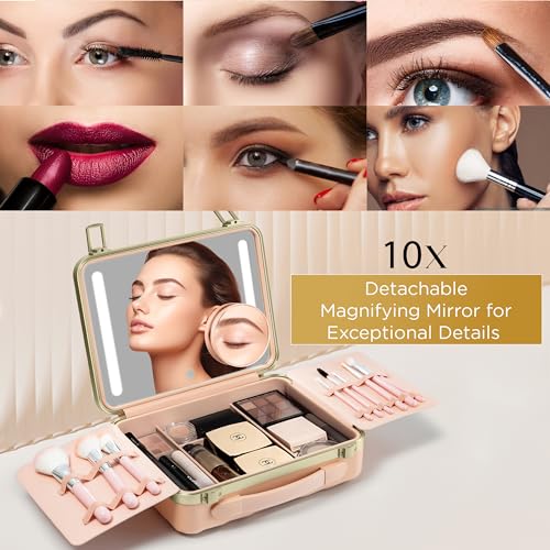 Travel Makeup Case with LED Mirror