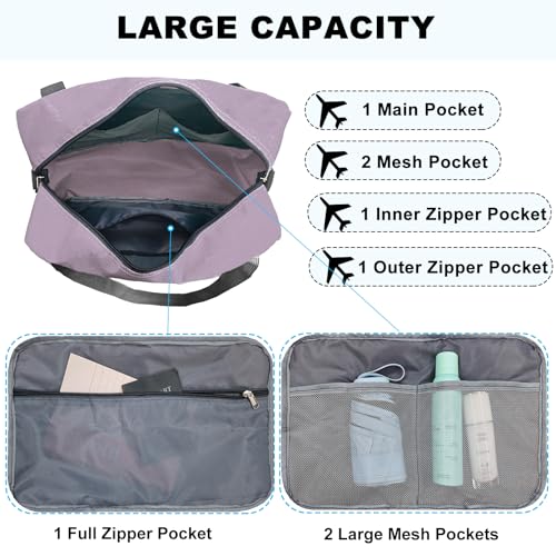 Foldable Carry on Luggage Bag 22x14x9 Personal Item Bag for Airplanes Travel Duffel Bag for Women and Men