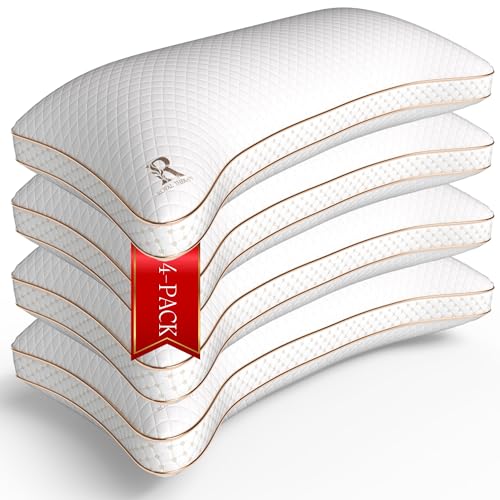 Queen 4 Pack Memory Foam Pillow (4 Count)