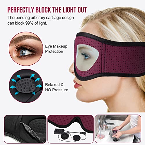 3D Sleep Headphones Bluetooth 5.4 Breathable Sleep Eye Mask