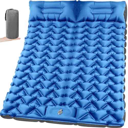 4in Double Sleeping Pad for 2 Person with Foot Pump and Pillow