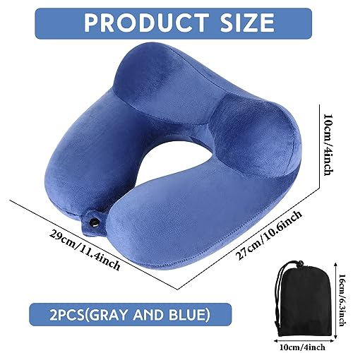 2 Pack Inflatable Travel Neck Pillow for Airplanes (2 Count)