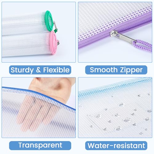 32 Pack Mesh Zipper Pouch Bags (32 Count)
