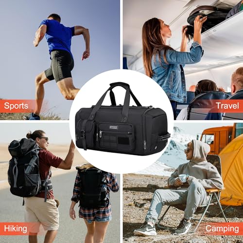 Duffle Bag for Men 3 in 1 Convertible 40L Nylon Gym Travel Backpack