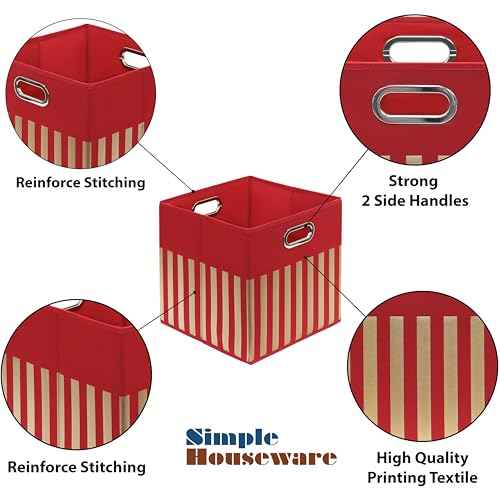 13 Inch Foldable Cube Storage Bins with Handles (3 Count)