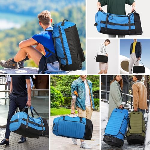 86L Collapsible Wheeled Duffle Bag Waterproof