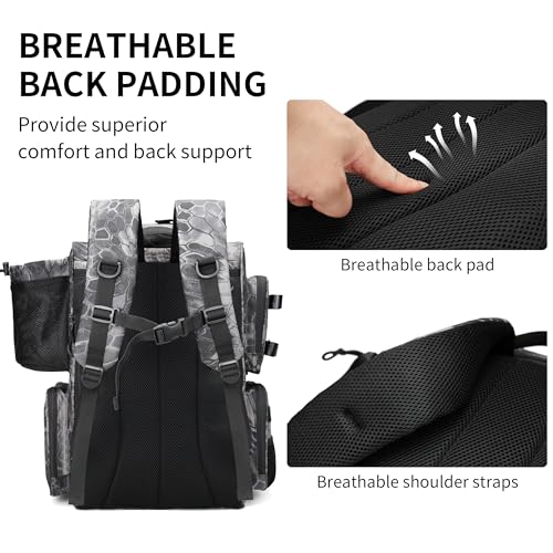 Fishing Tackle Backpack with Rod Holders