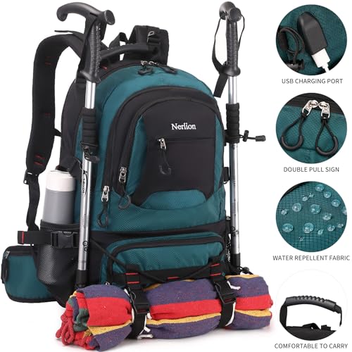 Nerlion 40L Hiking Backpack Travel Backpack for Men Women Camping Waterproof Outdoor Hiking Daypack Lightweight Backpack