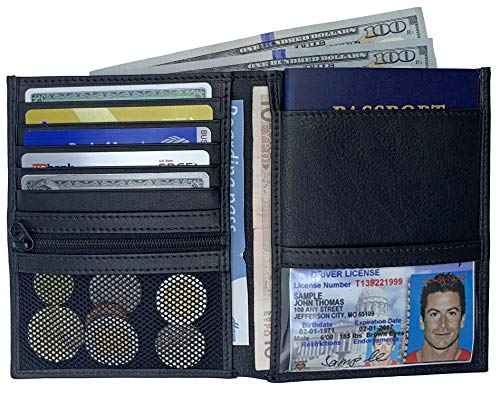 Deluxe Personalized Monogrammed Black Leather RFID Passport Wallet