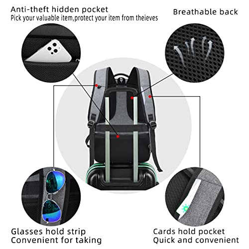 17 Inch Travel Laptop Backpack Water Resistant College Backpack for Men Laptop Bag with USB Charging Port