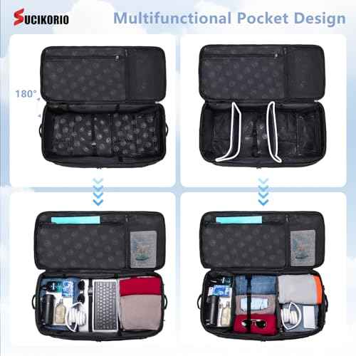 Tactical Travel Duffle Bag with Wheels and Handle 3 in 1 Large 85L XL Rolling Travelling Backpack Waterproof Oxford Carry On Hand Luggage Deployment Bags with Combination Padlock