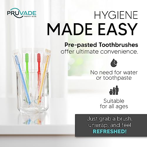 144 Pack Disposable Toothbrushes with Toothpaste (144 Count)