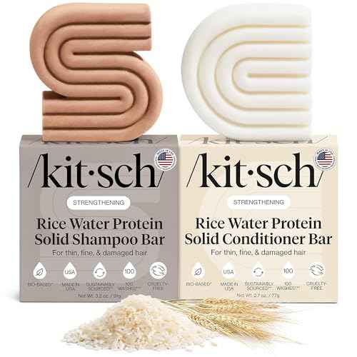 Rice Water Solid Shampoo and Conditioner Set for Hair Growth (5.9 Ounce)